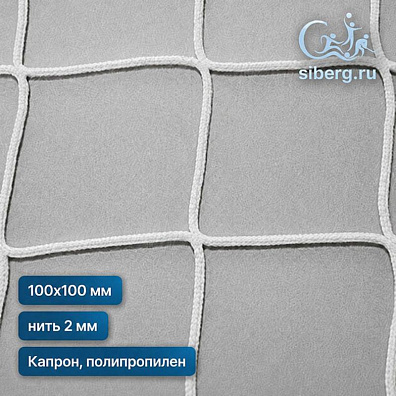 Сетка заградительная для футбольного поля 100х100 2 белый (Капрон, Полипропилен)